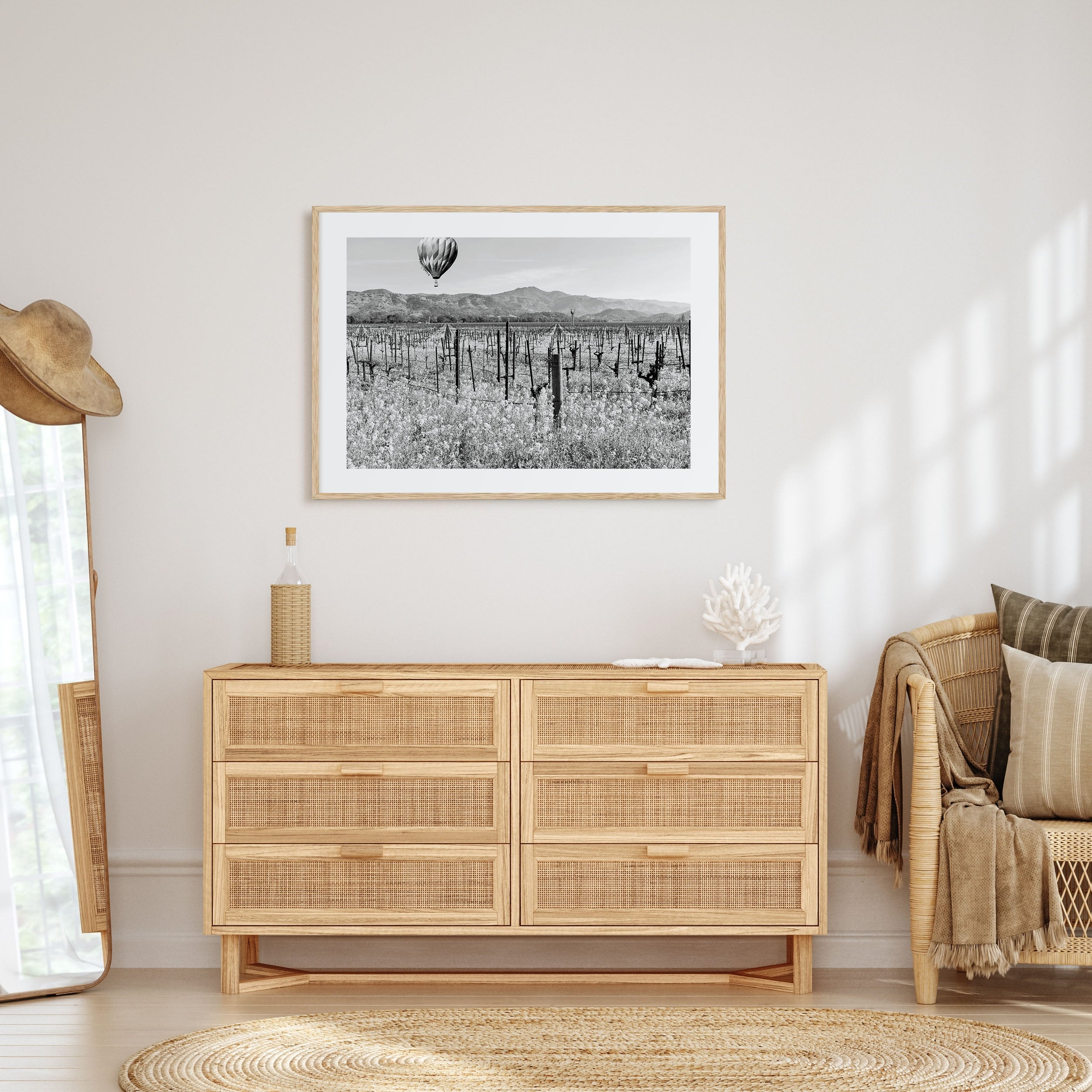 Napa Valley Landscape B&W Poster