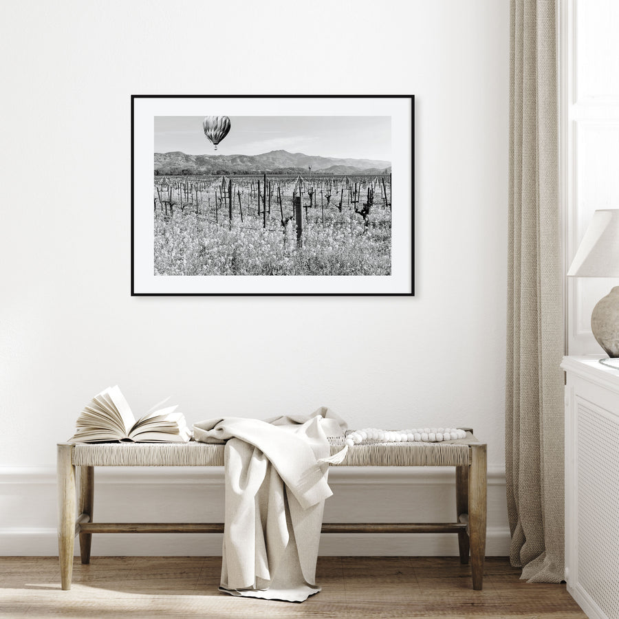 Napa Valley Landscape B&W Poster