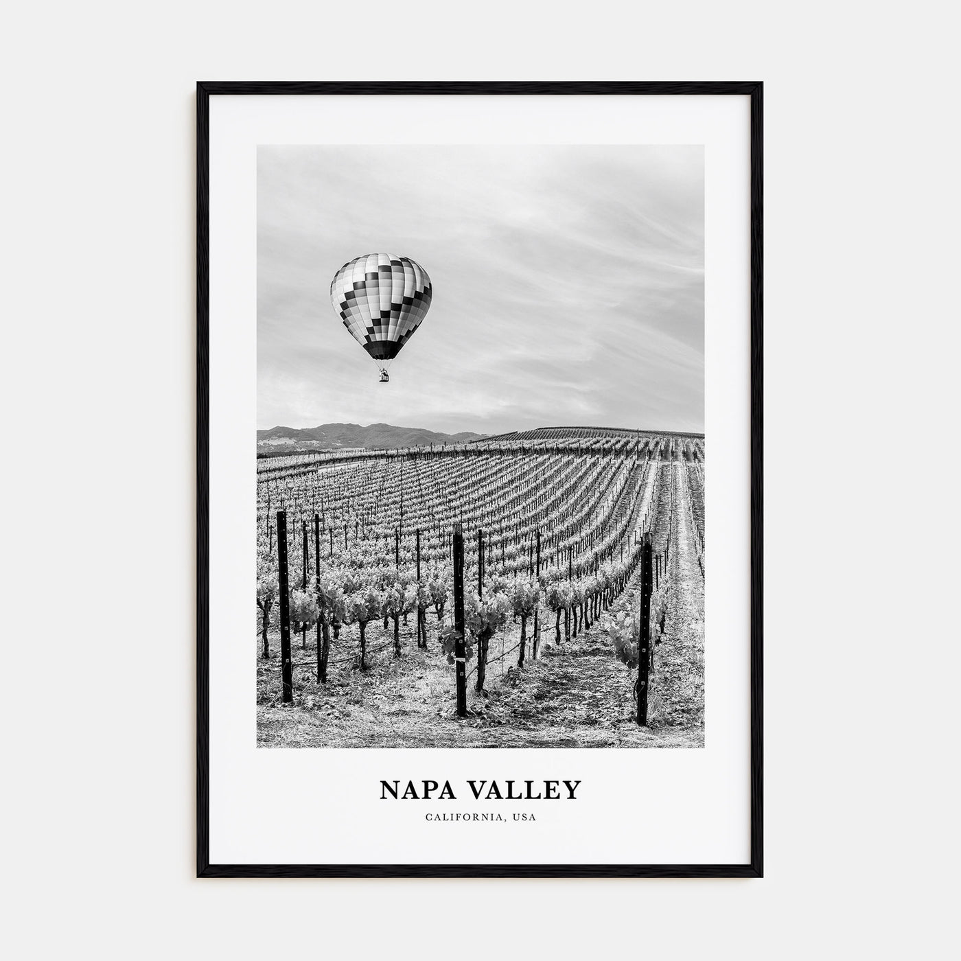 Napa Valley Portrait B&W Poster