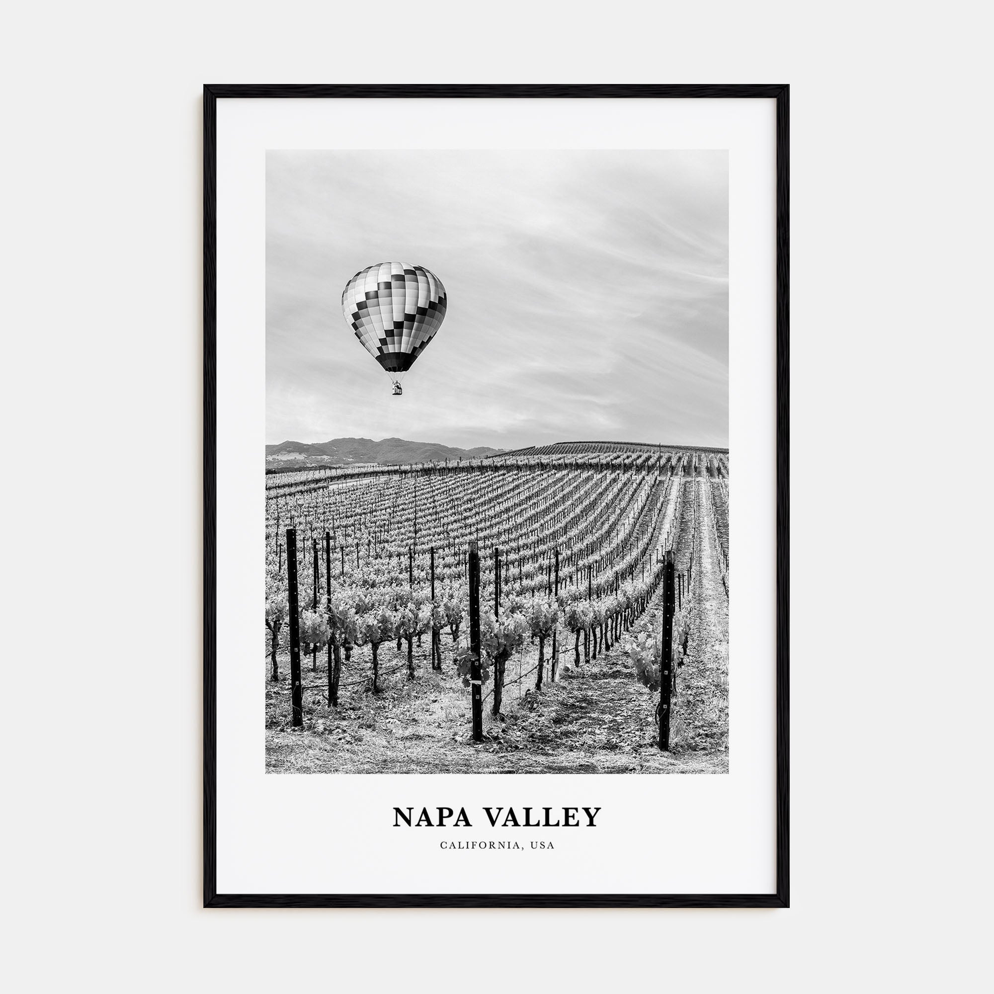 Napa Valley Portrait B&W Poster
