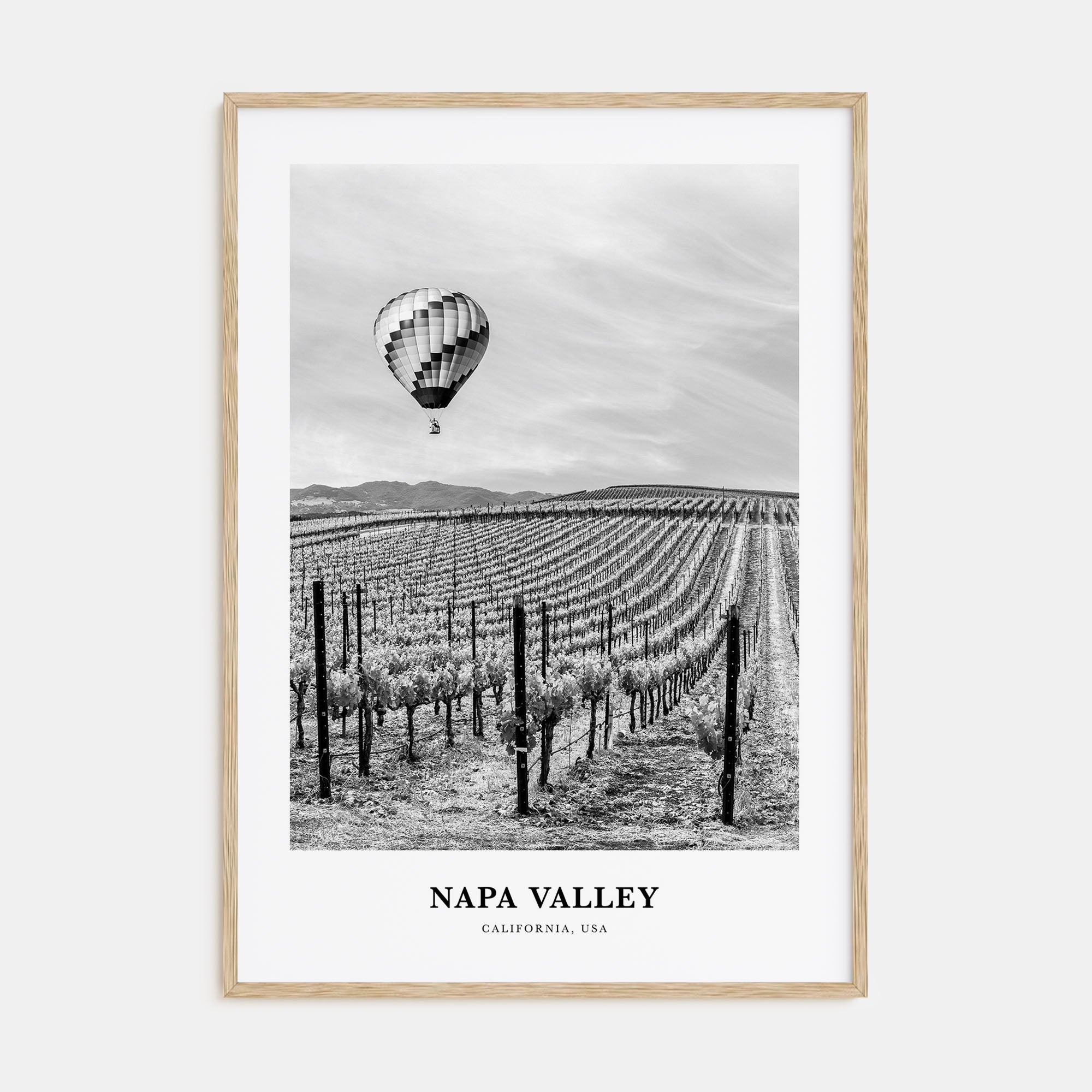 Napa Valley Portrait B&W Poster