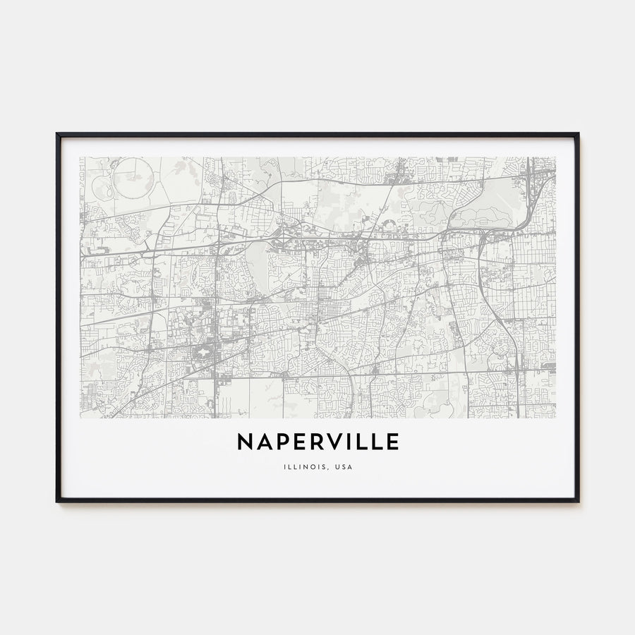 Naperville Map Landscape Poster