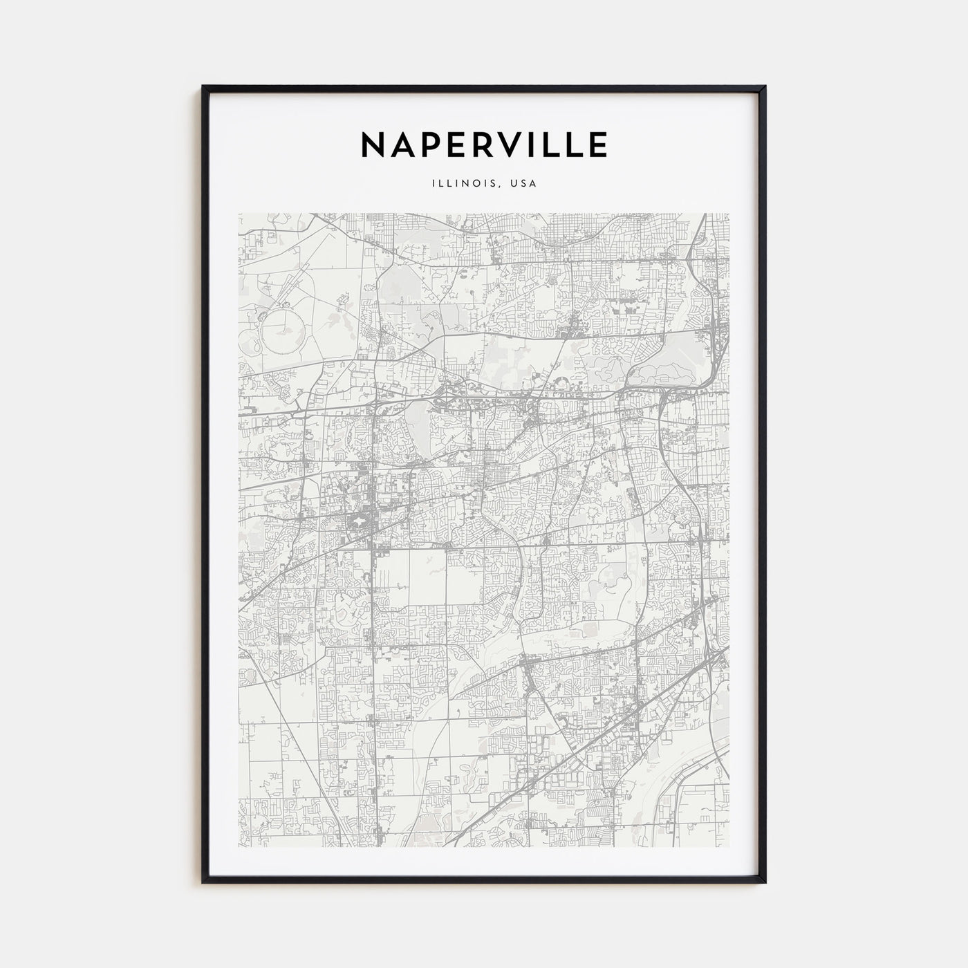 Naperville Map Portrait Poster