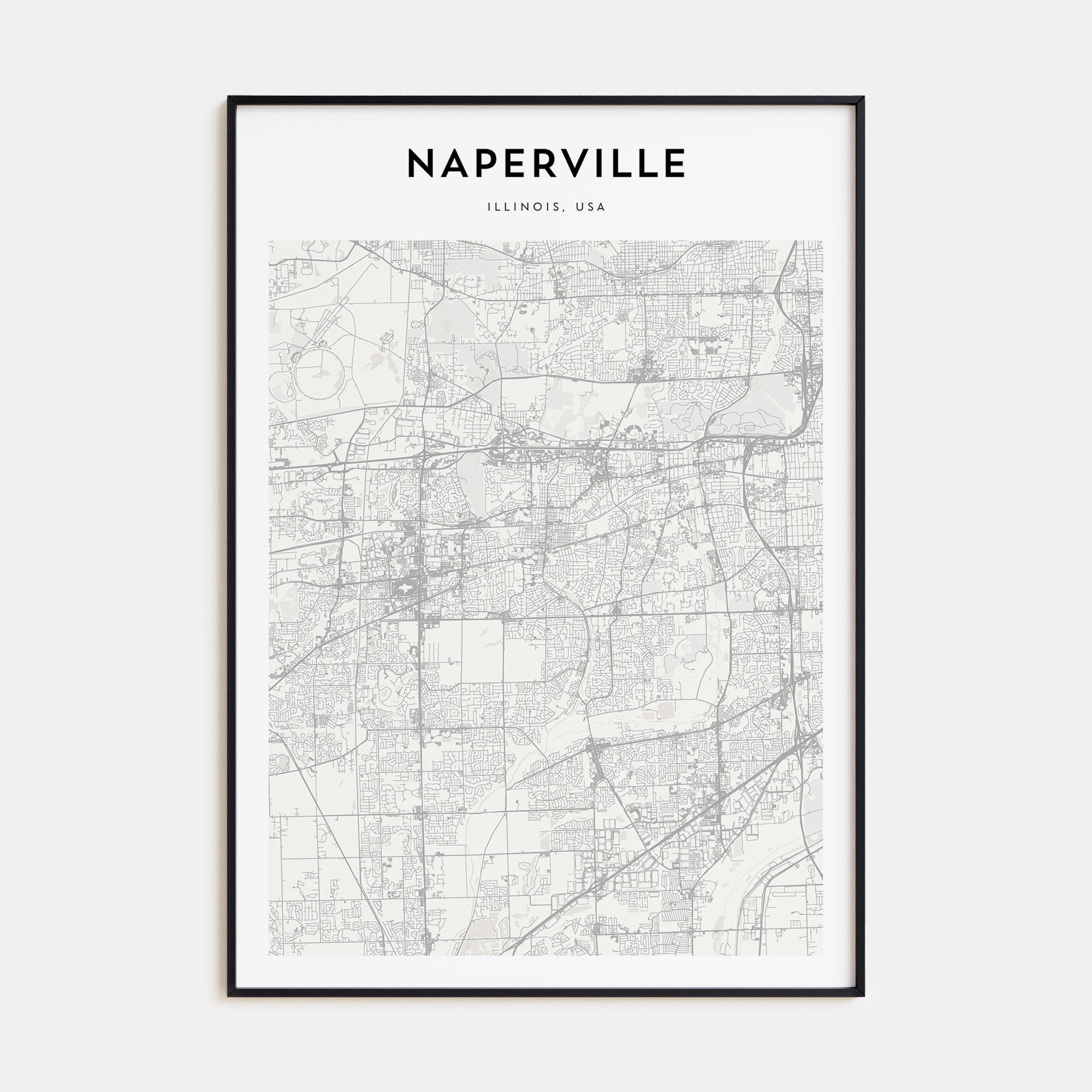 Naperville Map Portrait Poster