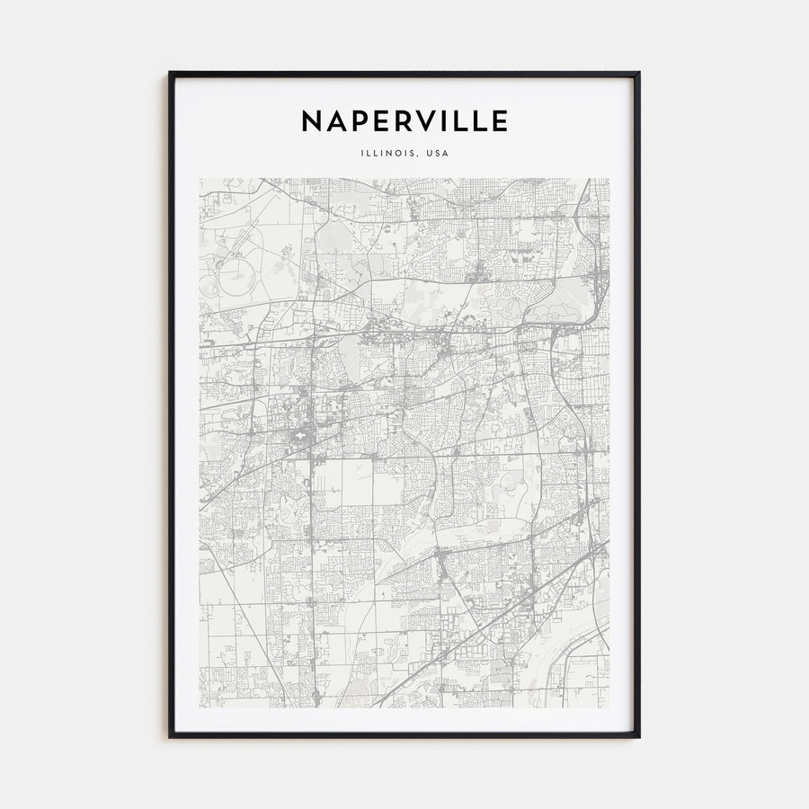 Naperville Map Portrait Poster