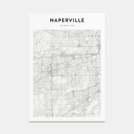 Naperville Map Portrait Poster