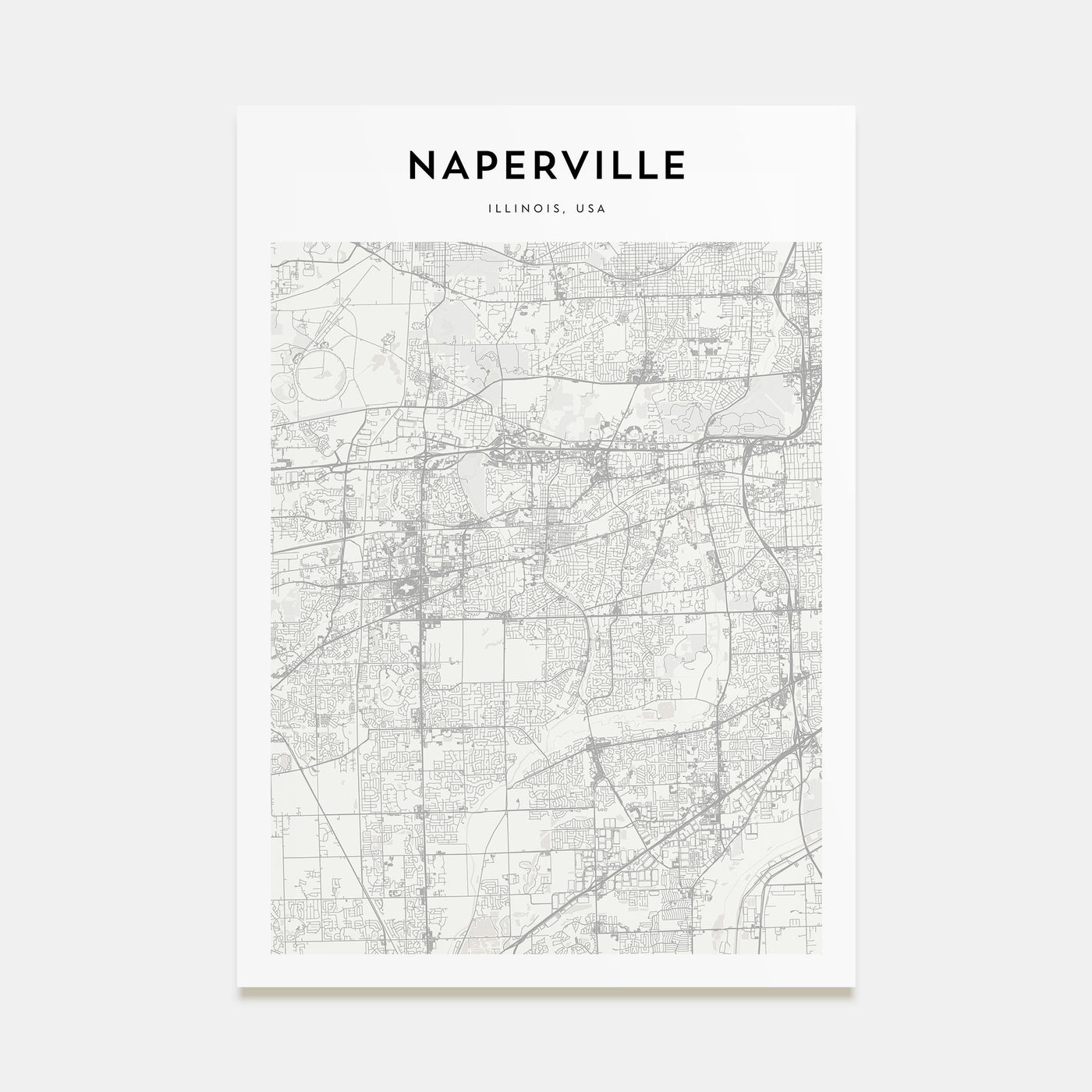 Naperville Map Portrait Poster