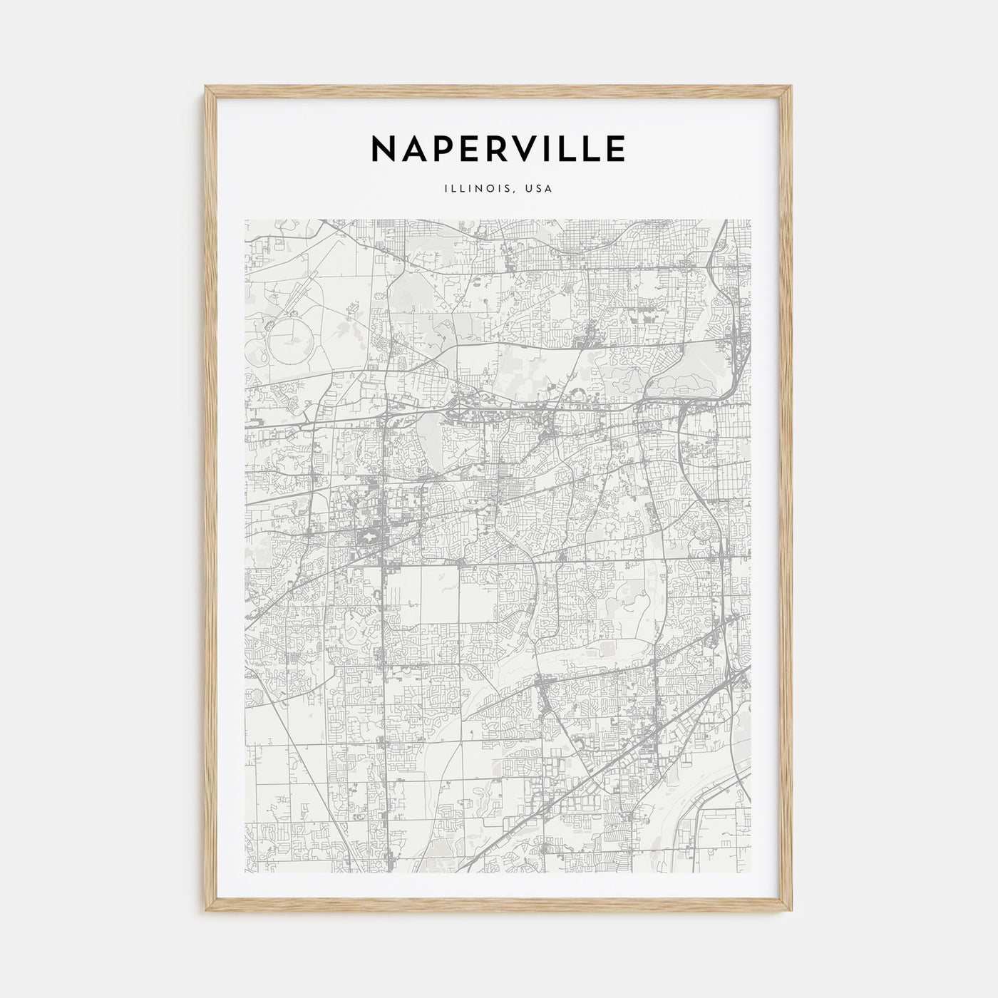 Naperville Map Portrait Poster