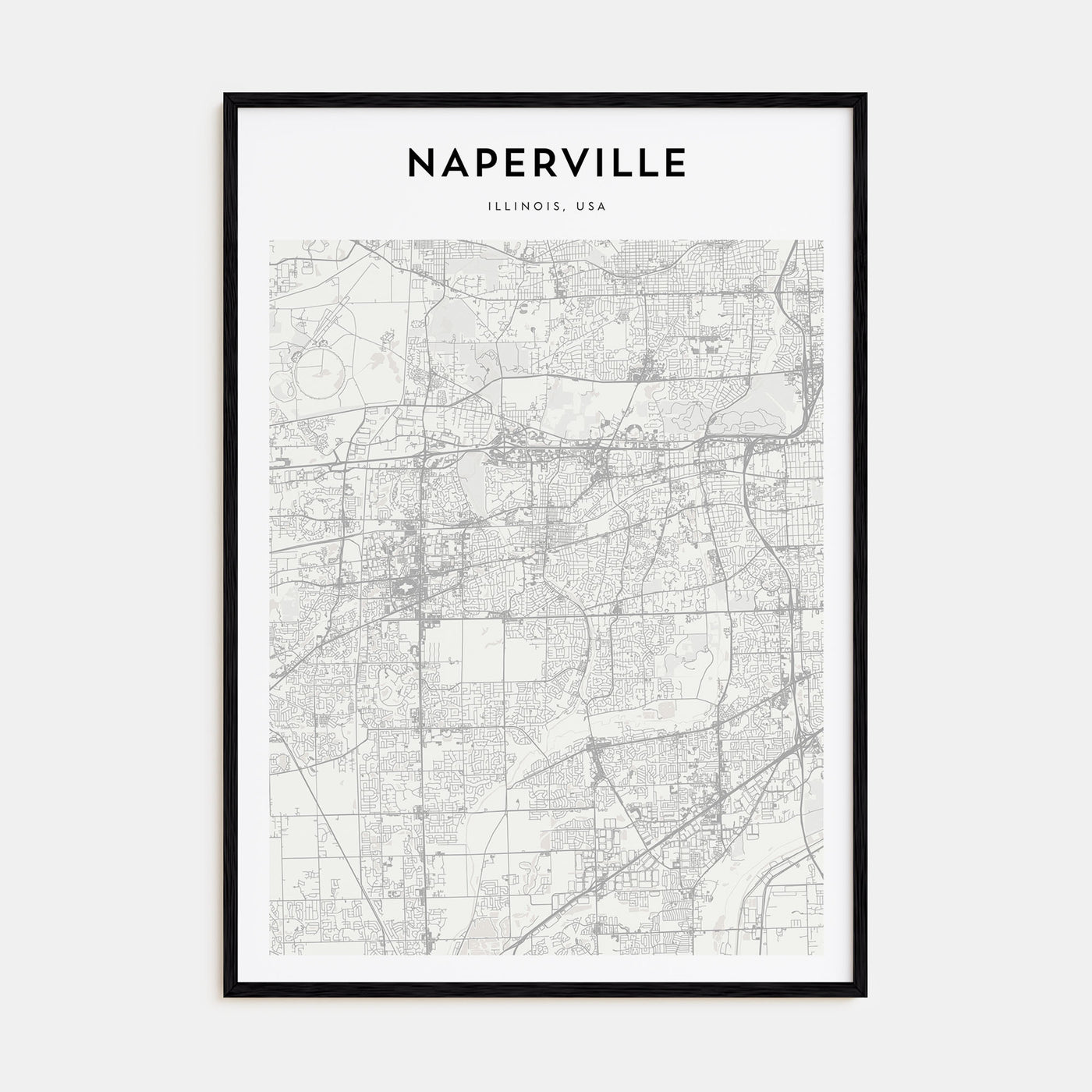 Naperville Map Portrait Poster