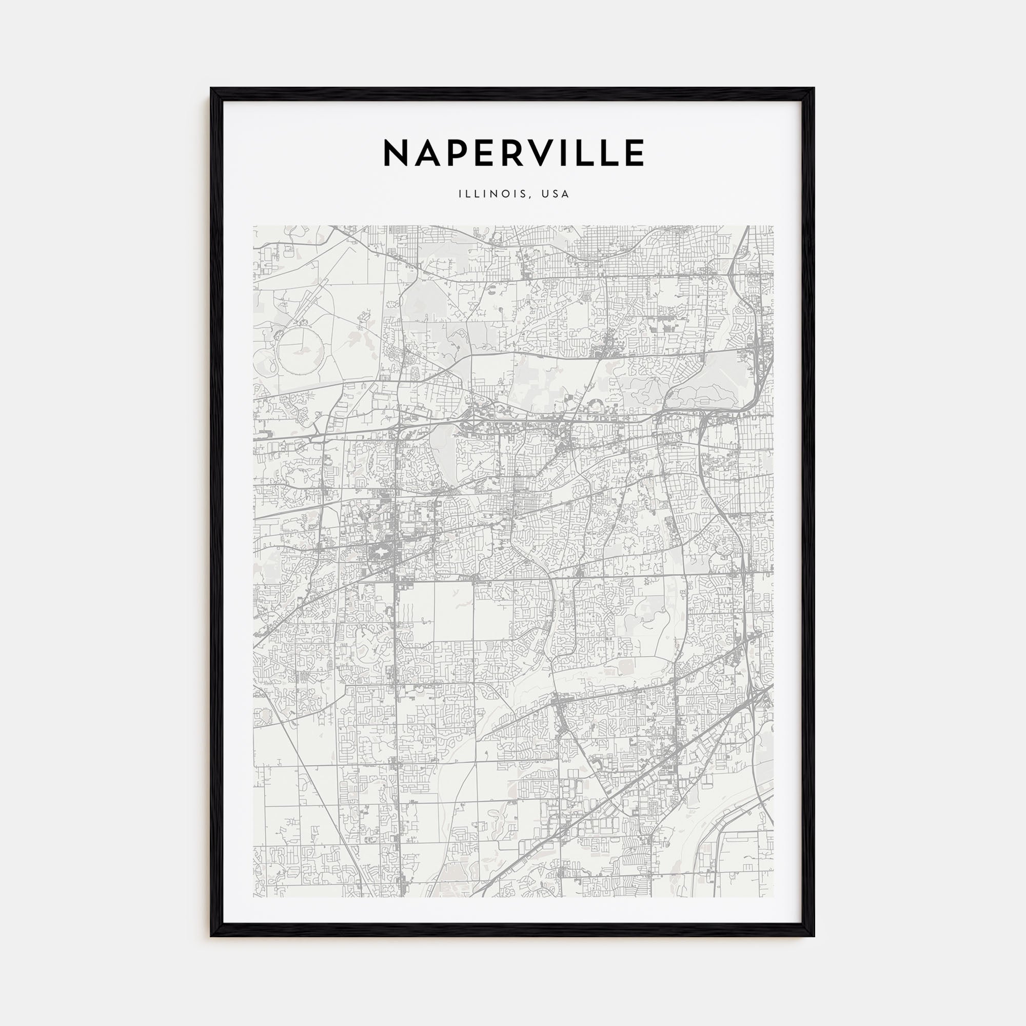 Naperville Map Portrait Poster