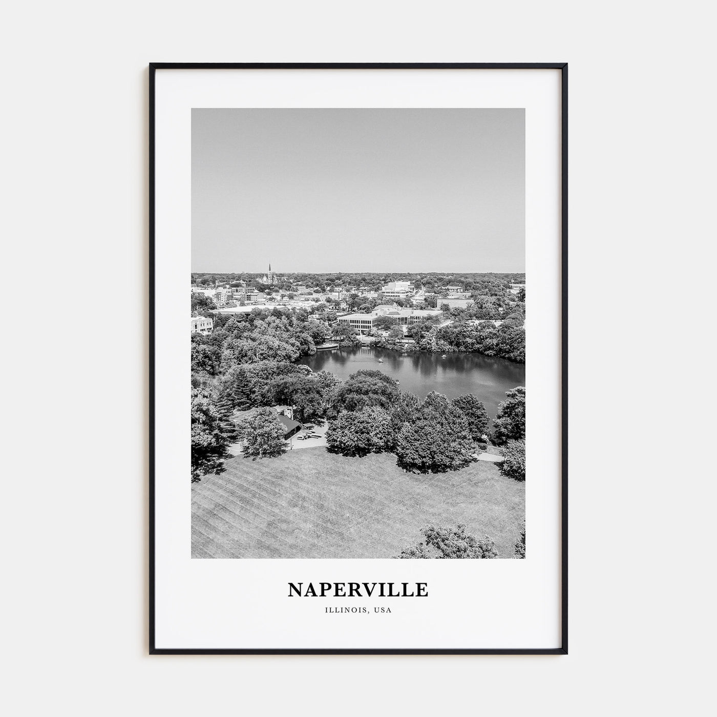 Naperville Portrait B&W Poster
