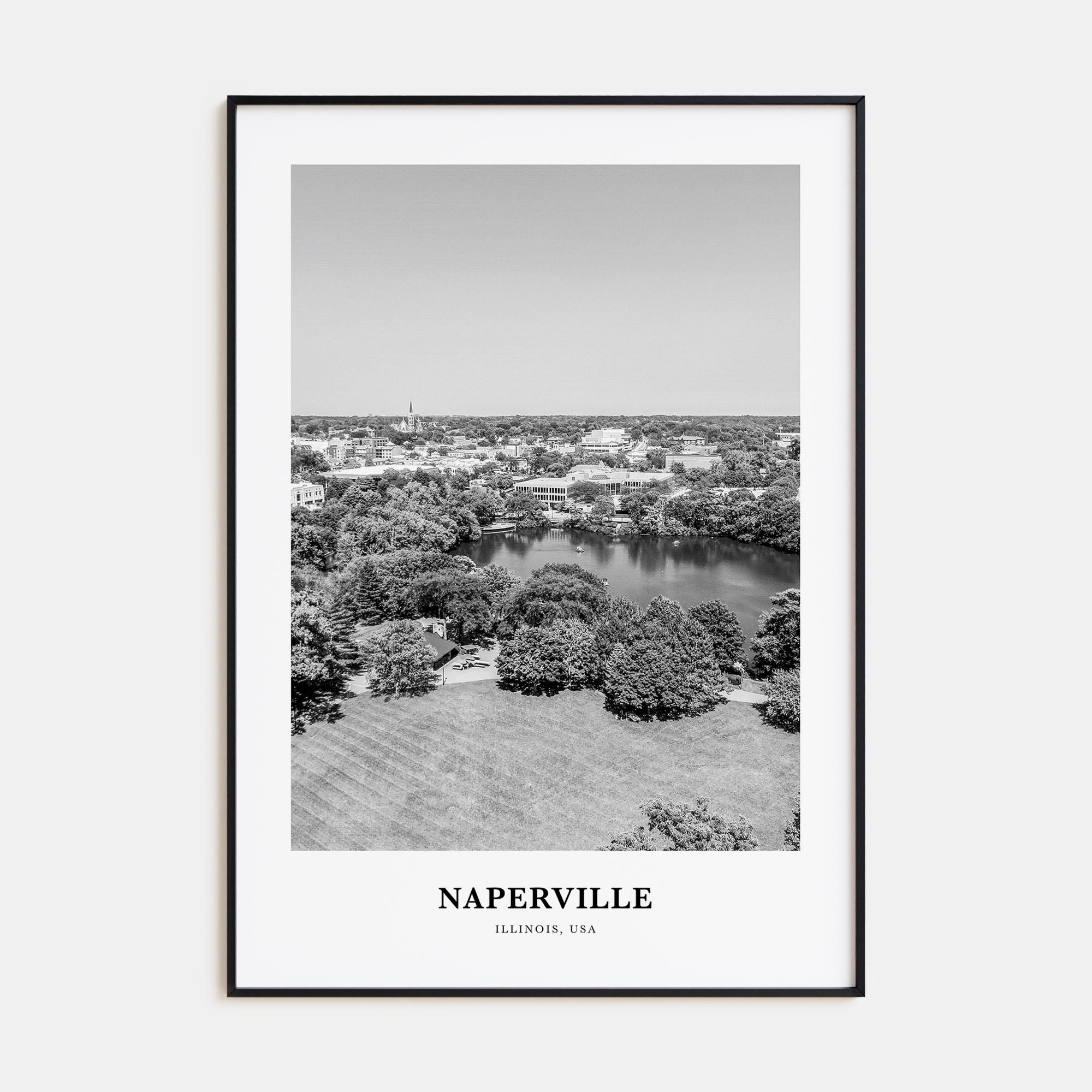 Naperville Portrait B&W Poster