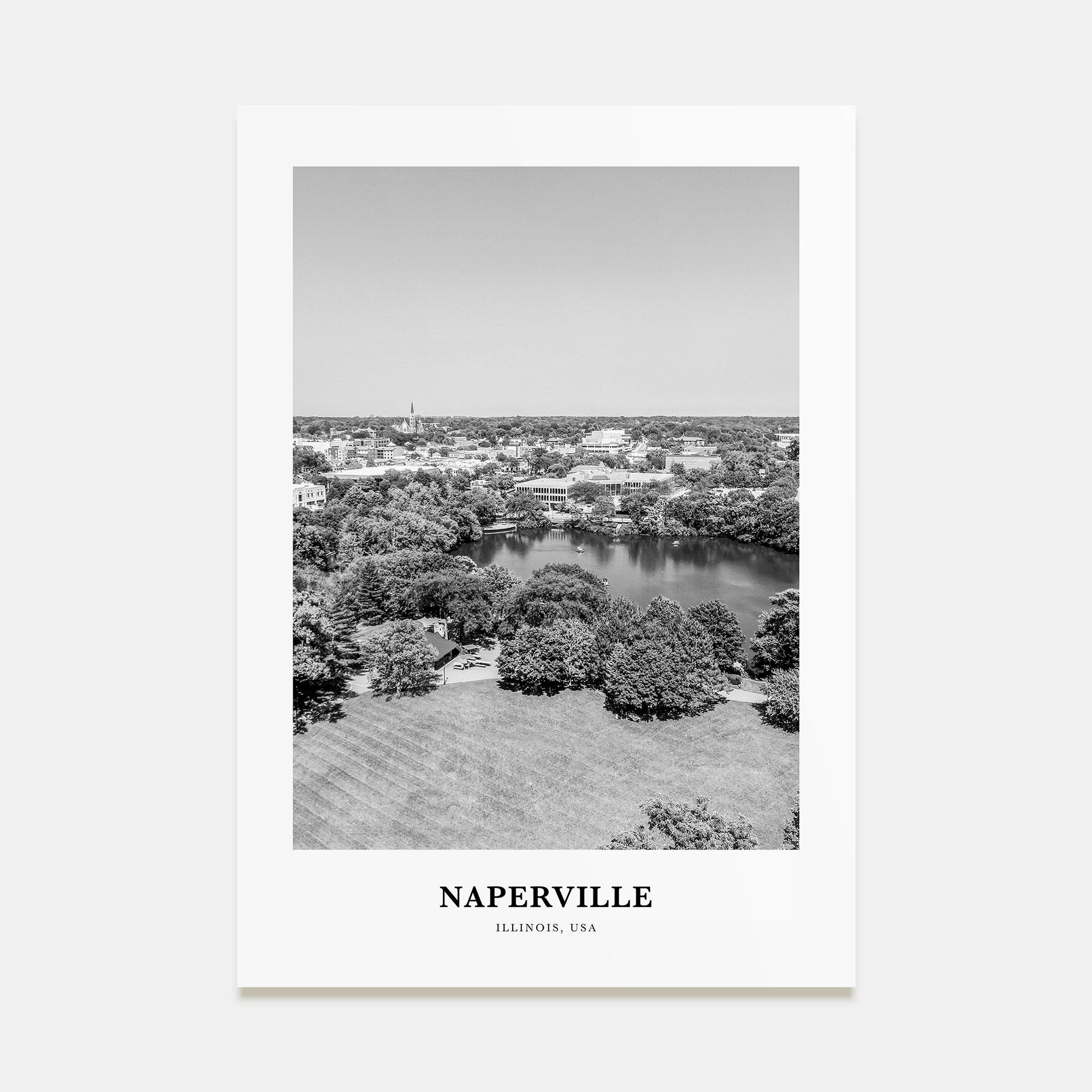 Naperville Portrait B&W Poster