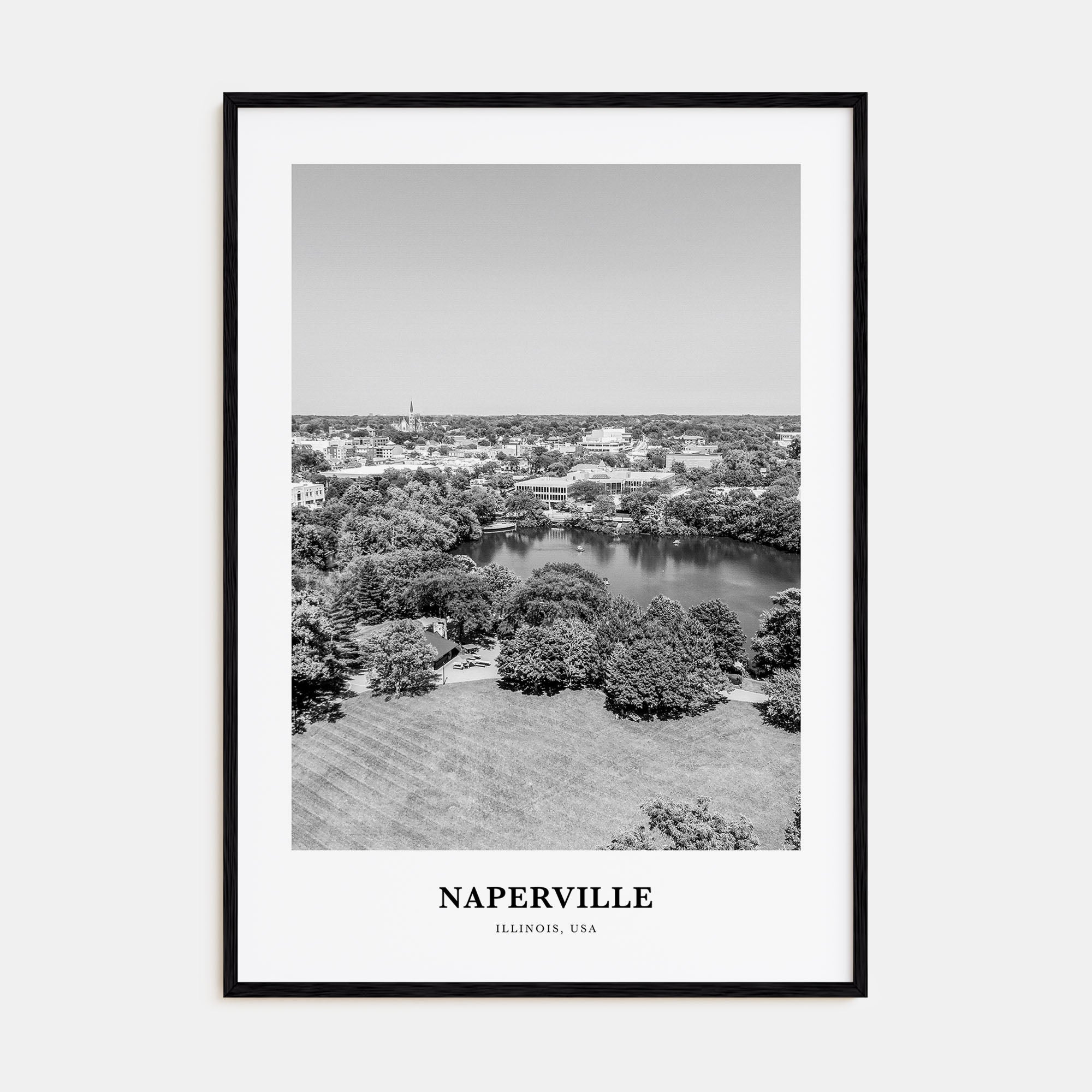 Naperville Portrait B&W Poster