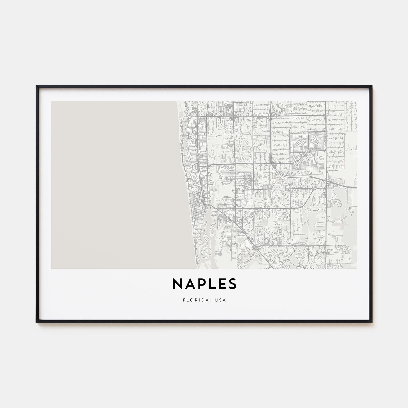 Naples, Florida Map Landscape Poster