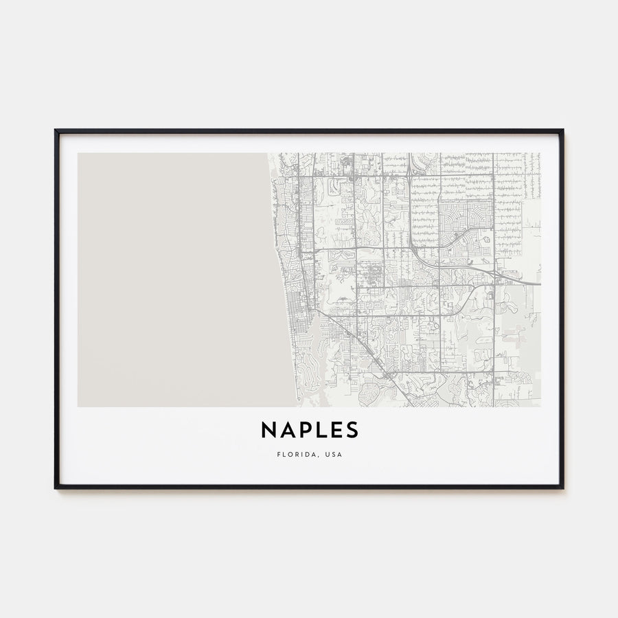 Naples, Florida Map Landscape Poster