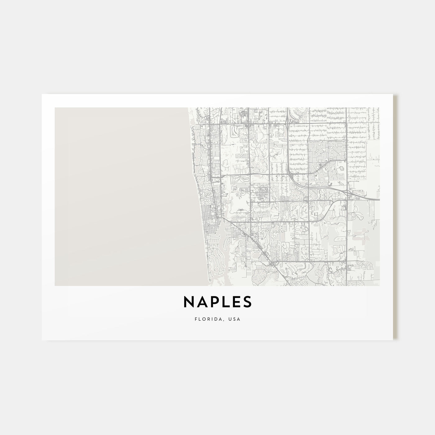 Naples, Florida Map Landscape Poster