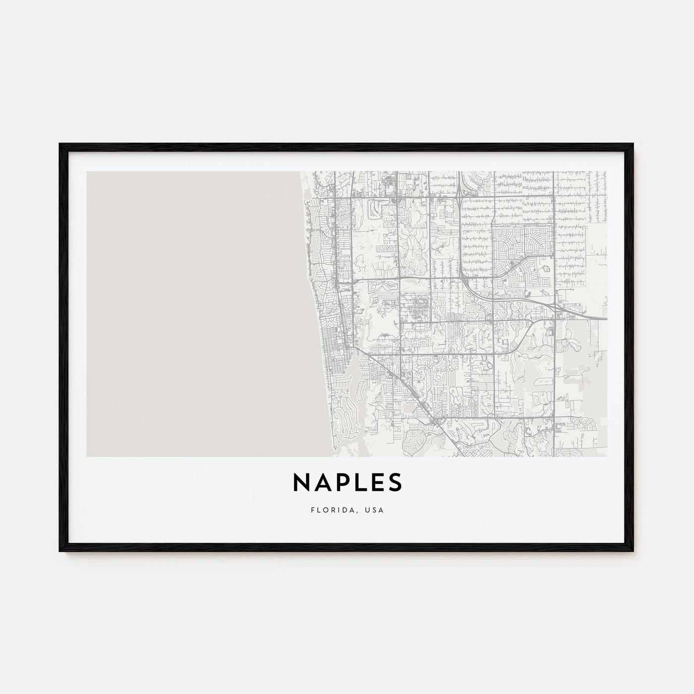 Naples, Florida Map Landscape Poster