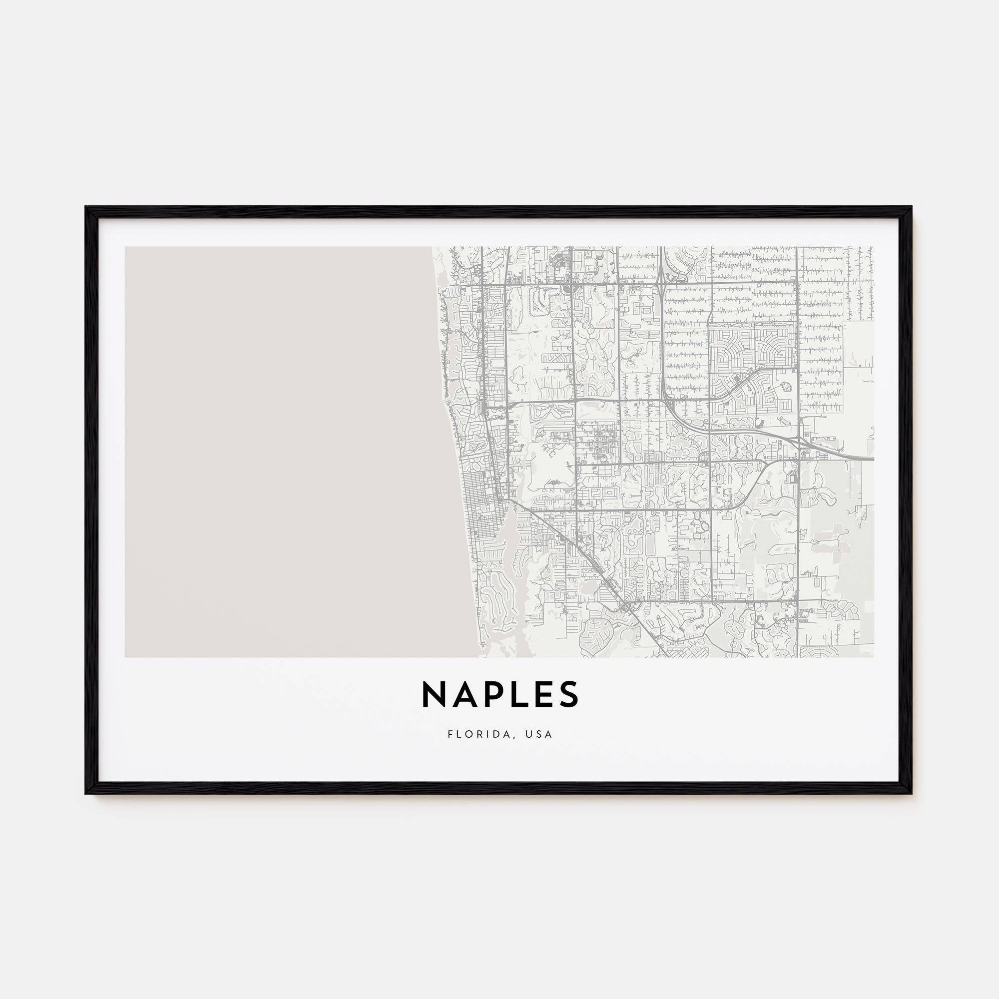 Naples, Florida Map Landscape Poster