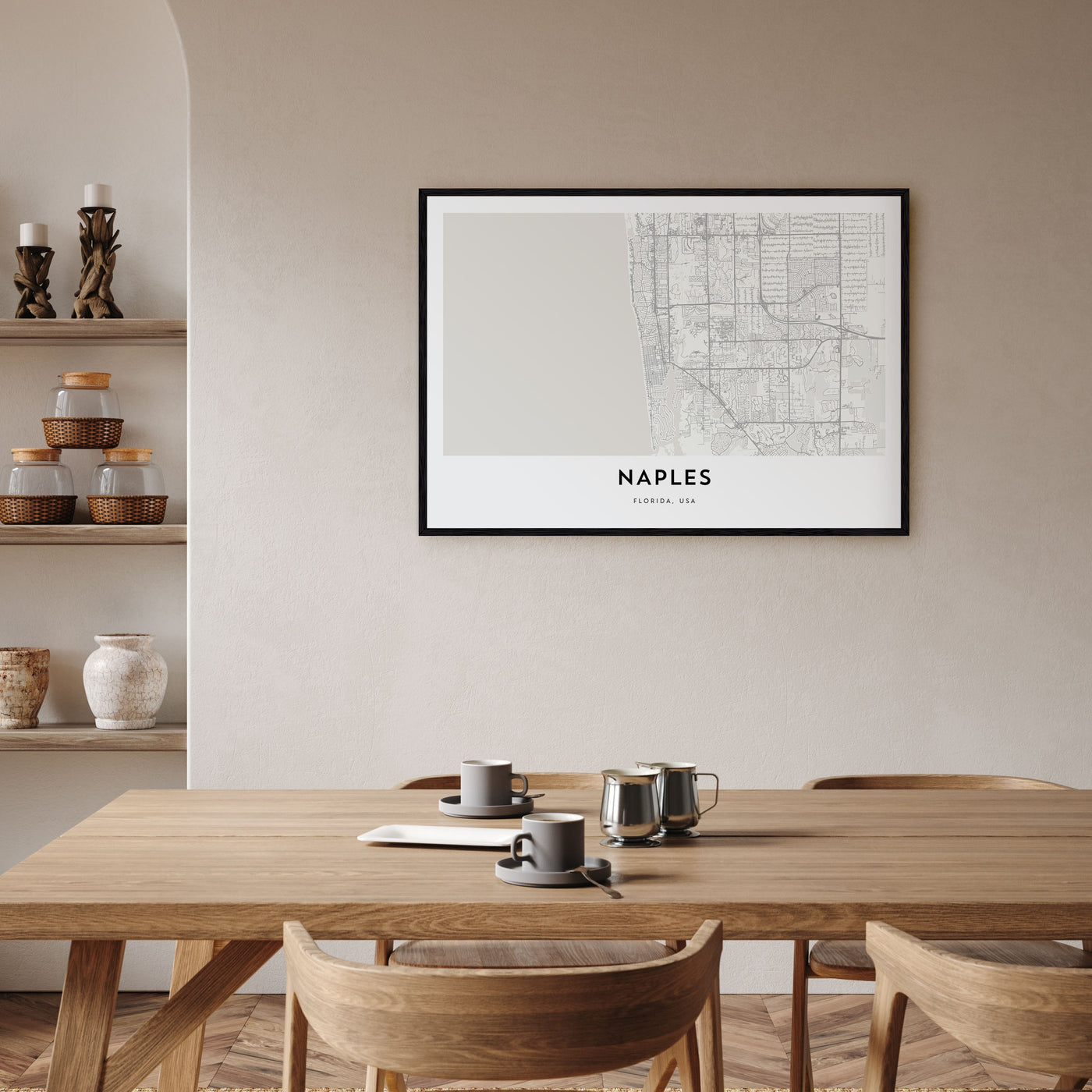 Naples, Florida Map Landscape Poster