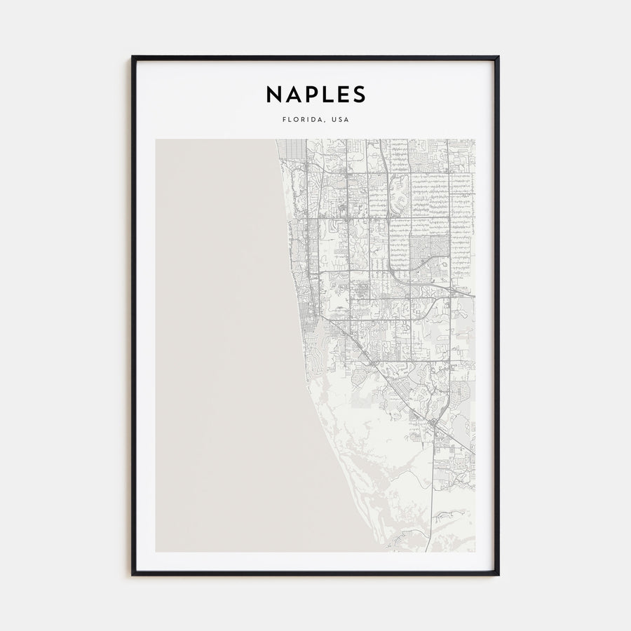 Naples, Florida Map Portrait Poster