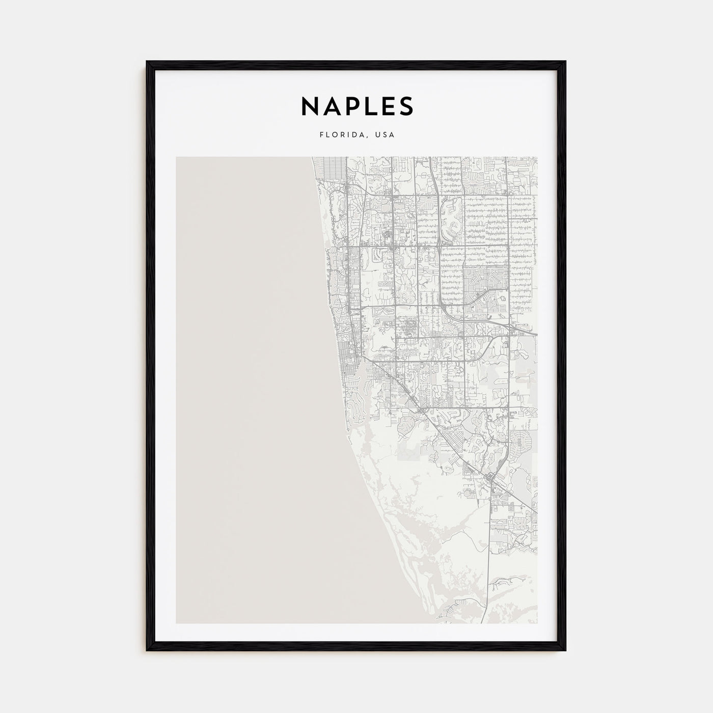 Naples, Florida Map Portrait Poster