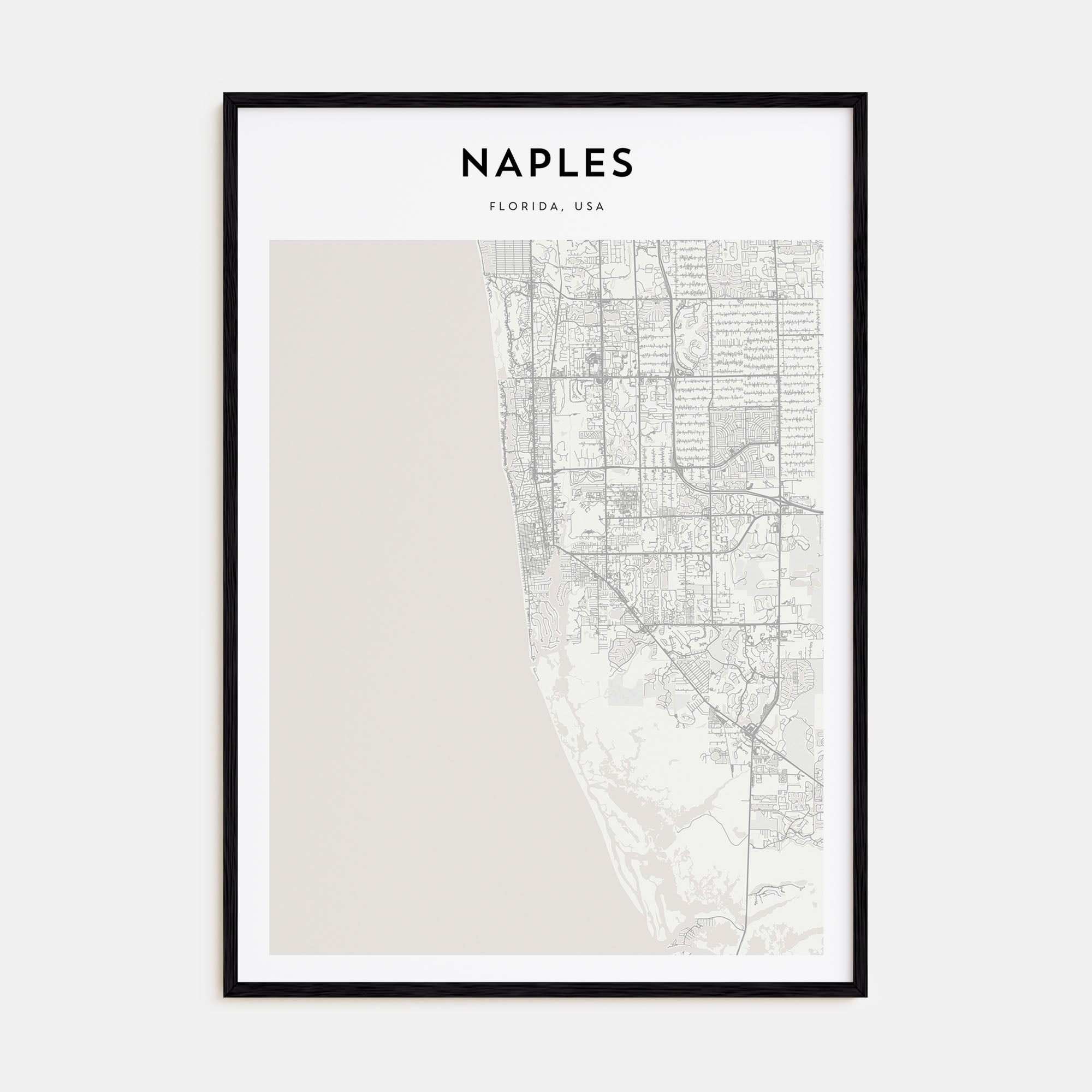Naples, Florida Map Portrait Poster