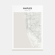 Naples, Florida Map Portrait Poster
