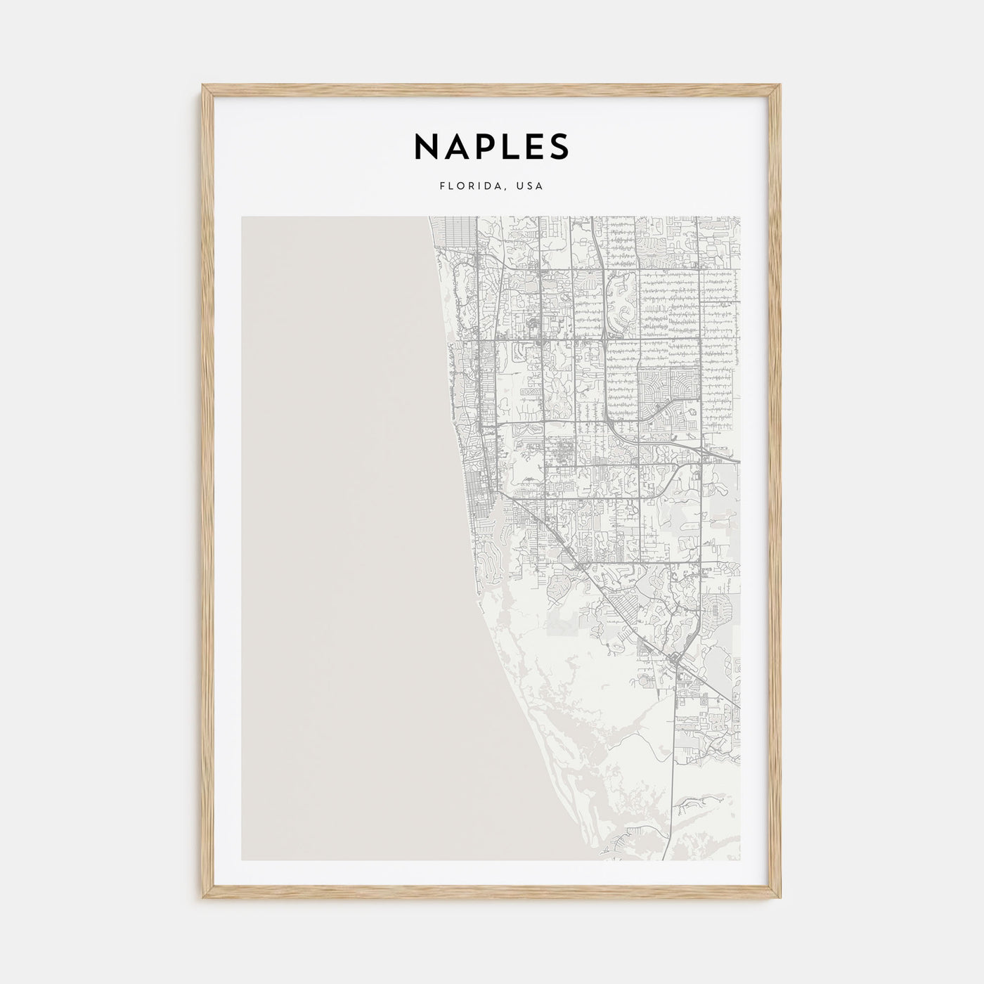 Naples, Florida Map Portrait Poster