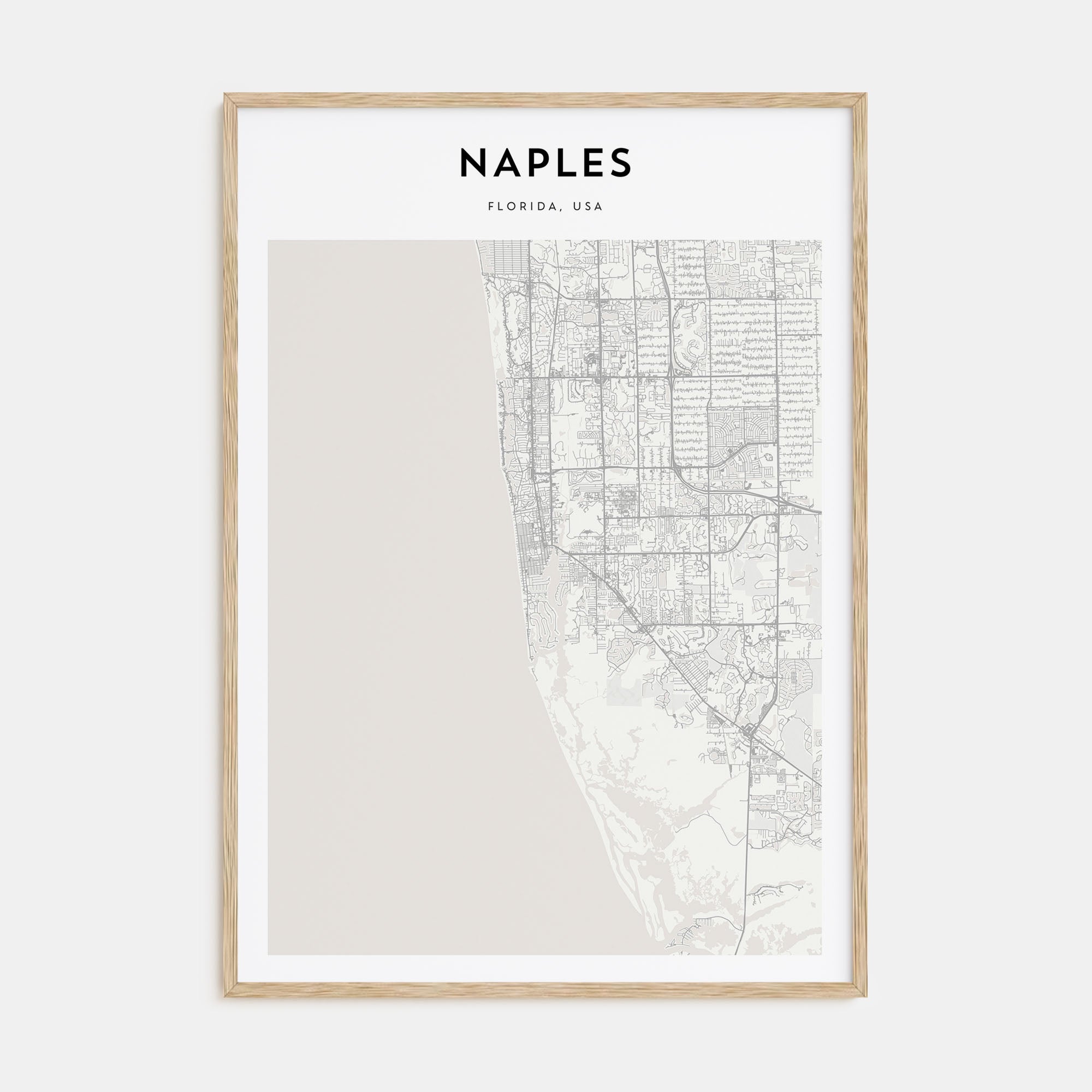 Naples, Florida Map Portrait Poster