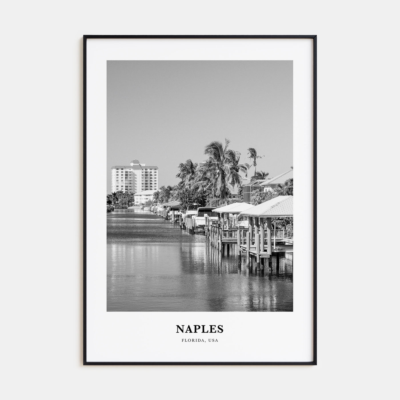 Naples, Florida Portrait B&W Poster