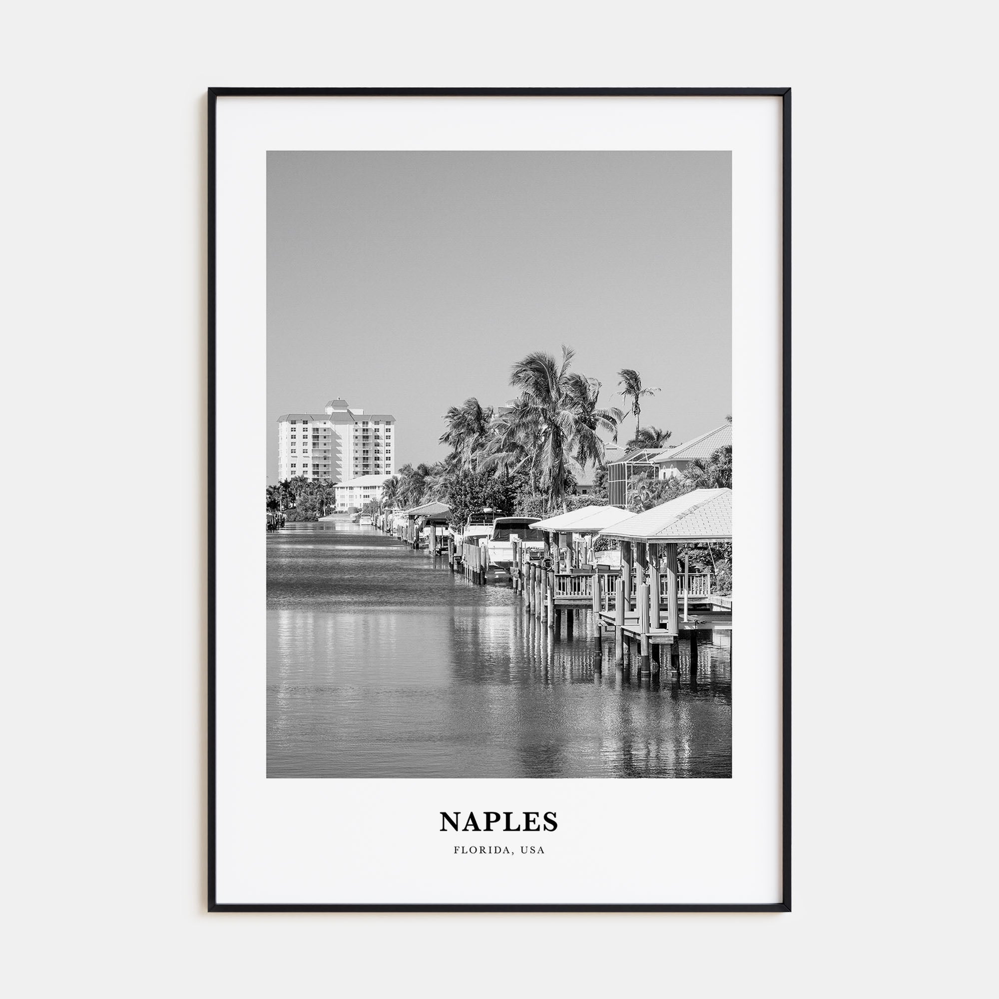 Naples, Florida Portrait B&W Poster