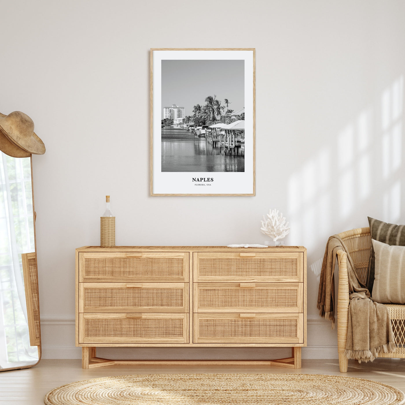 Naples, Florida Portrait B&W Poster