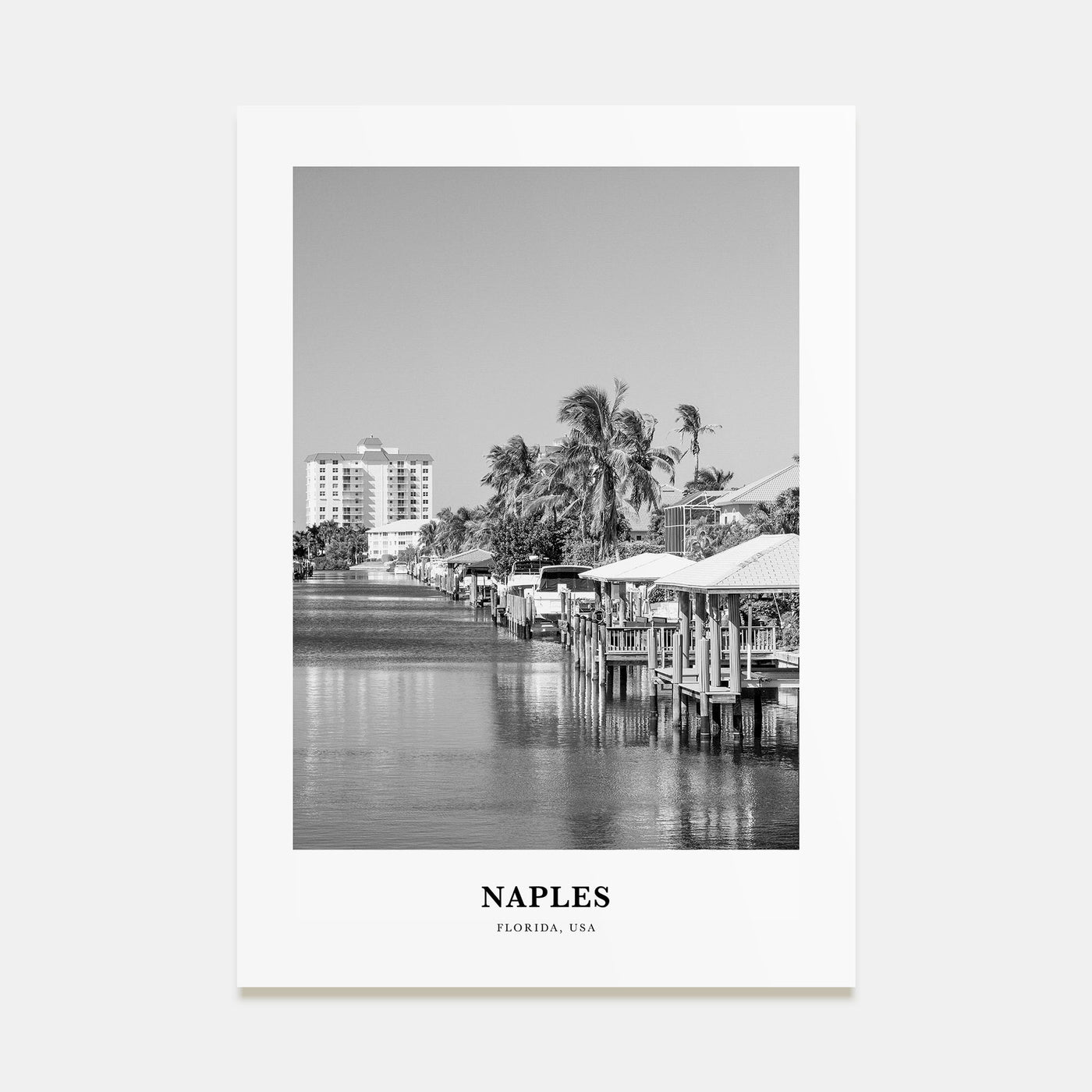 Naples, Florida Portrait B&W Poster