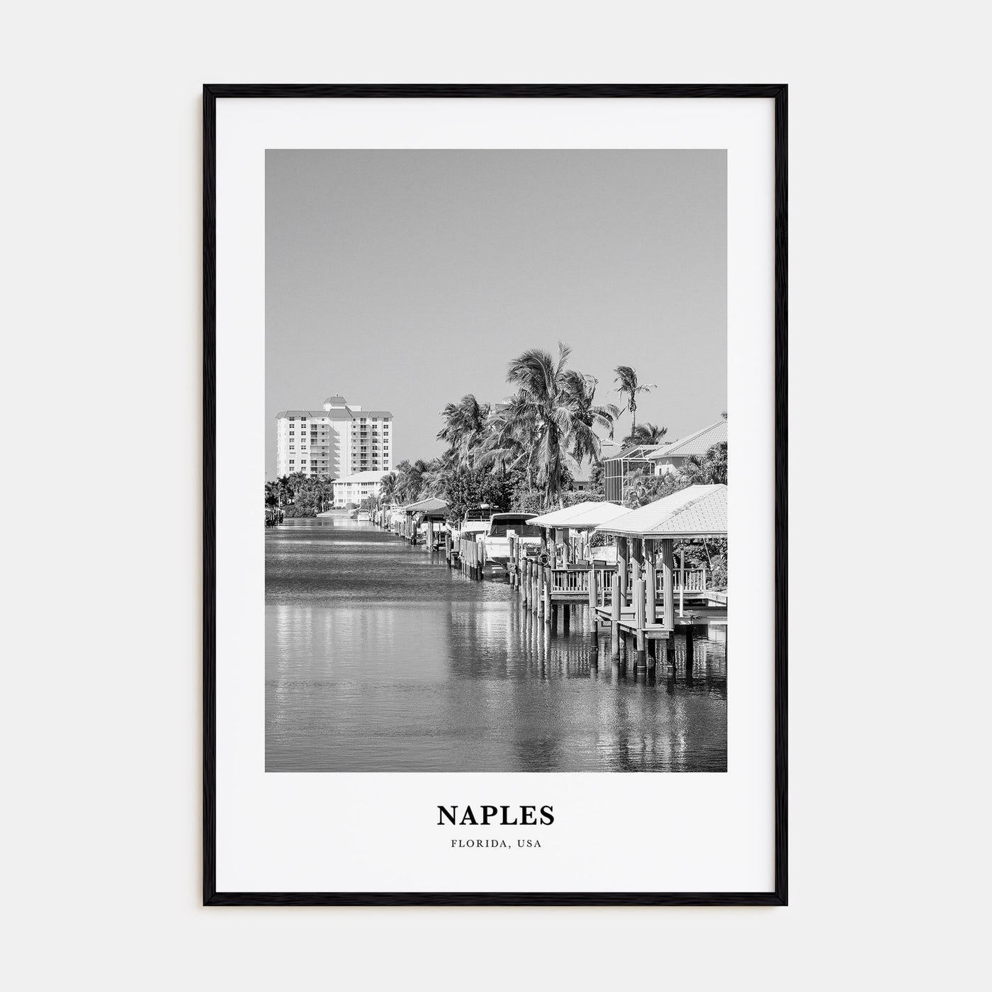 Naples, Florida Portrait B&W Poster