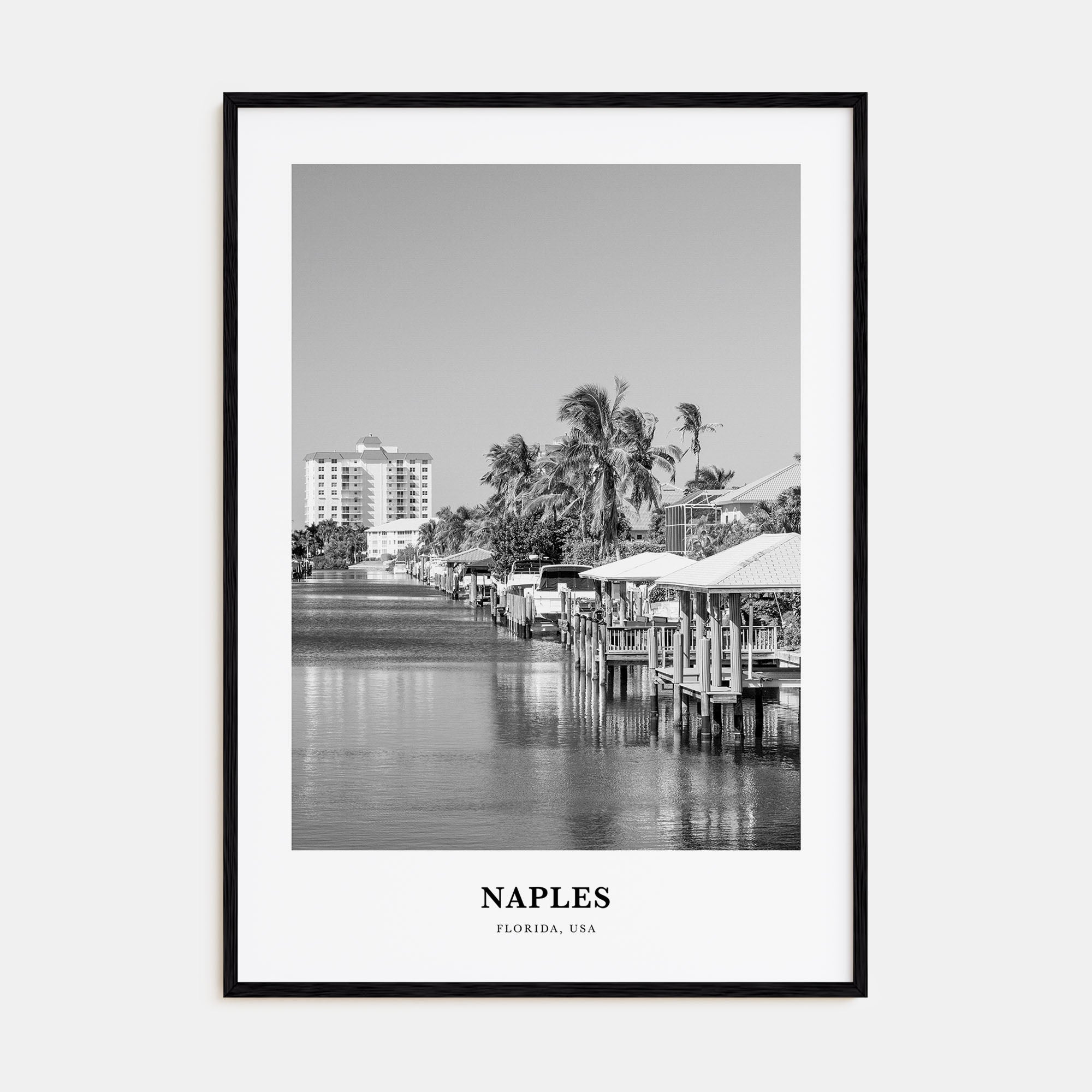 Naples, Florida Portrait B&W Poster