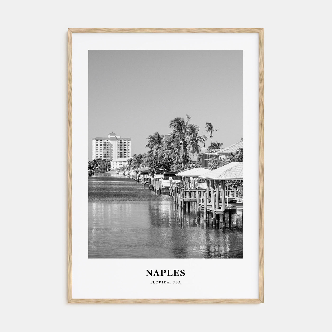 Naples, Florida Portrait B&W Poster
