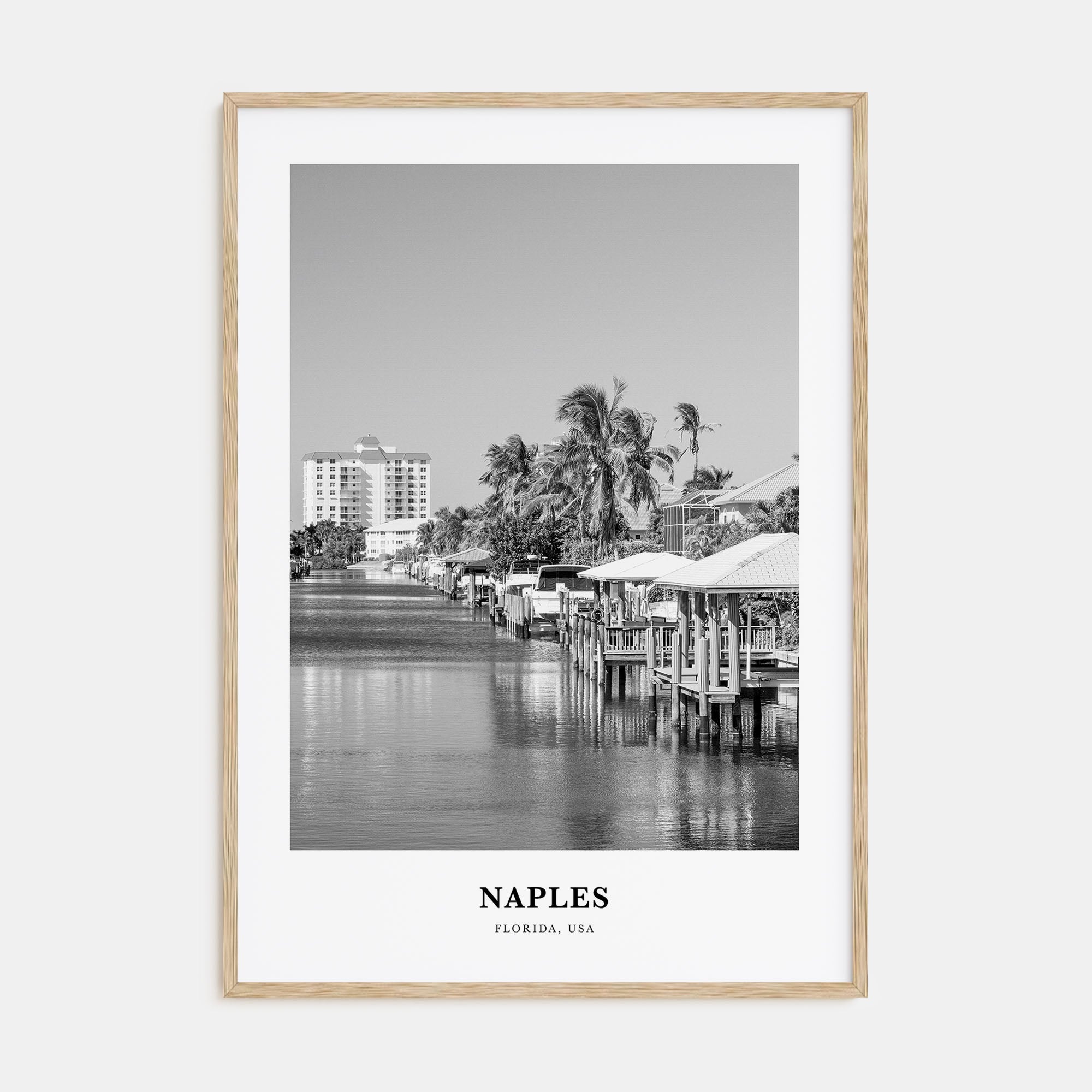 Naples, Florida Portrait B&W Poster