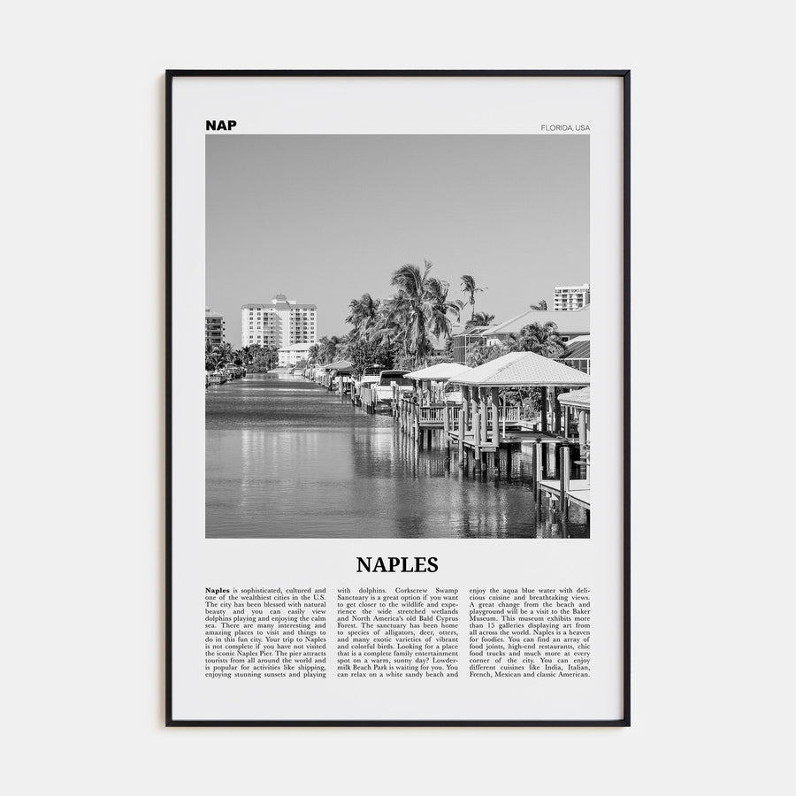 Naples, Florida Travel B&W Poster