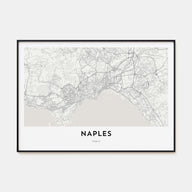 Naples, Italy Map Landscape Poster
