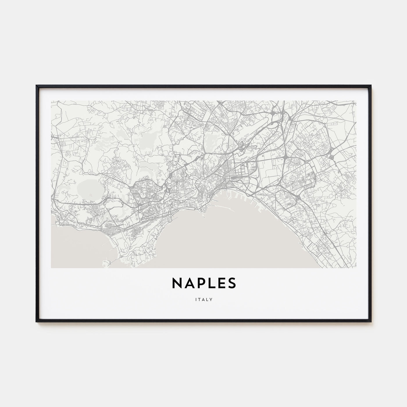 Naples, Italy Map Landscape Poster