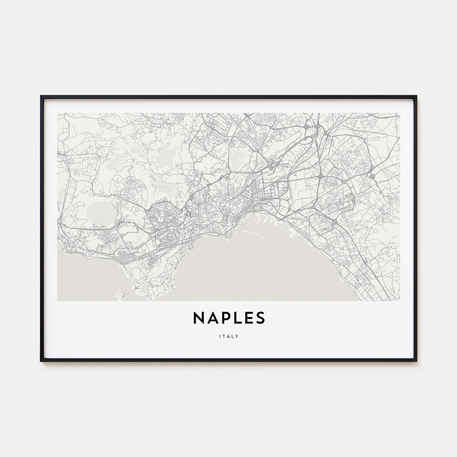 Naples, Italy Map Landscape Poster