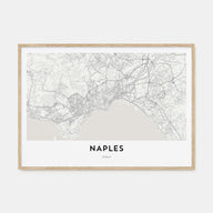 Naples, Italy Map Landscape Poster