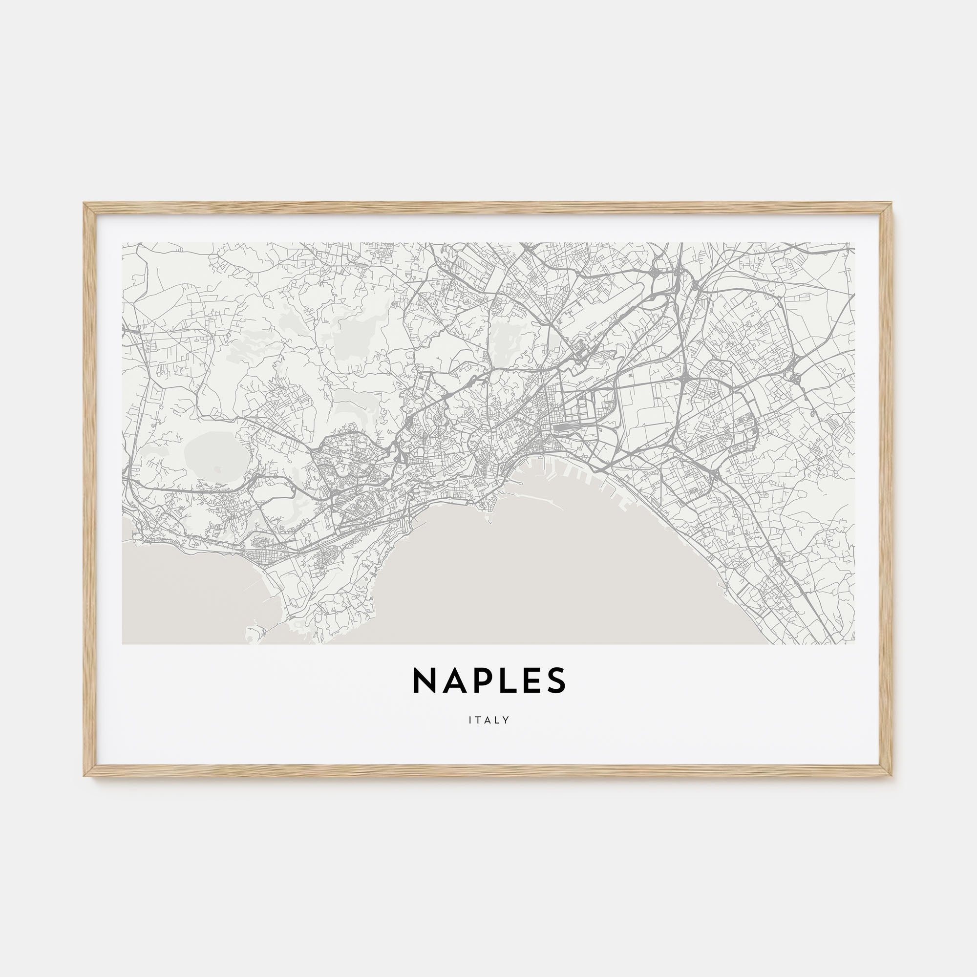 Naples, Italy Map Landscape Poster