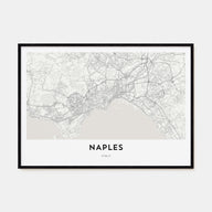 Naples, Italy Map Landscape Poster