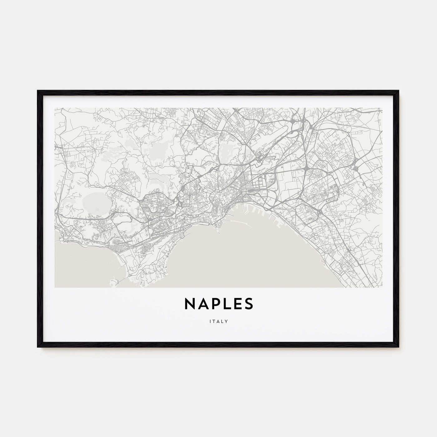 Naples, Italy Map Landscape Poster