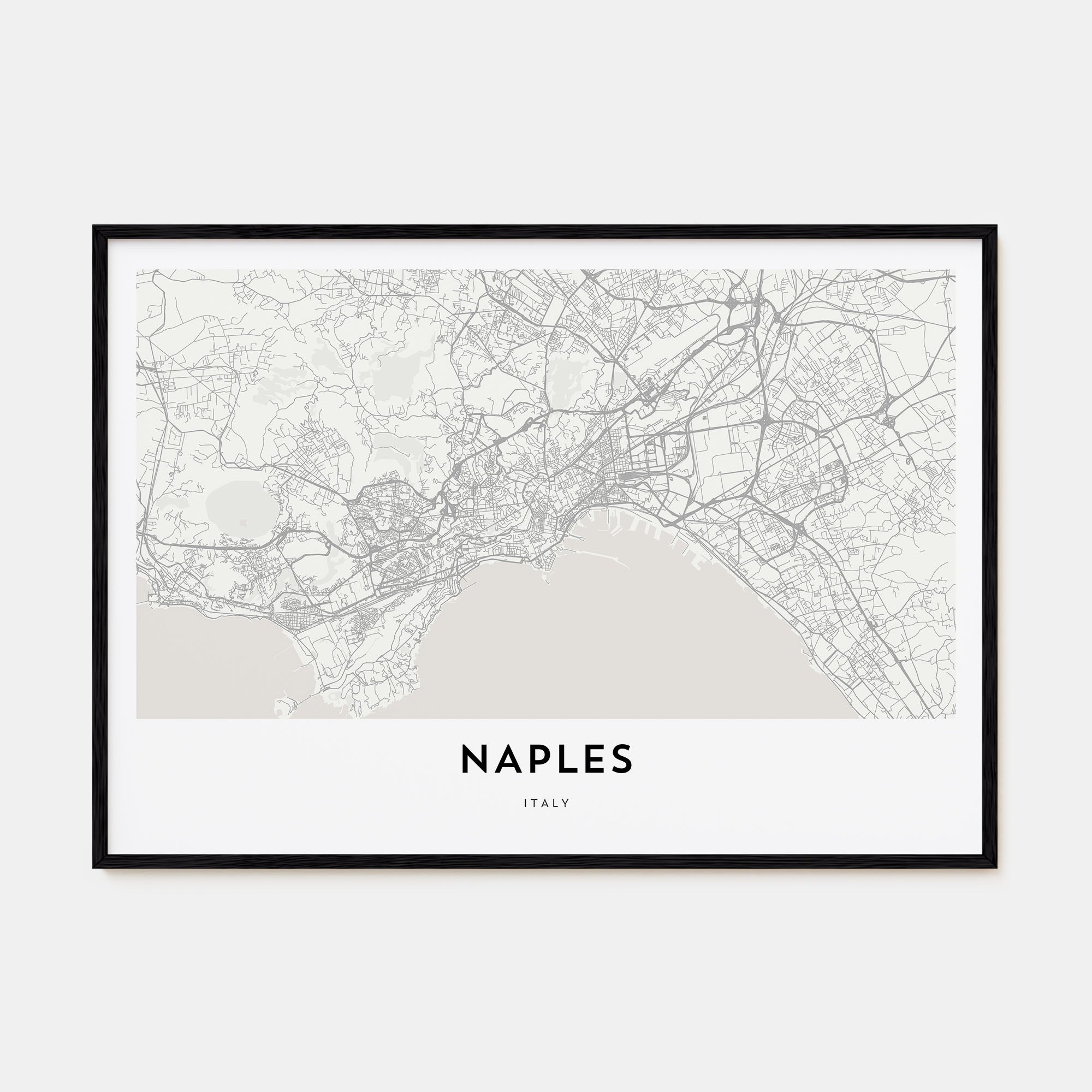 Naples, Italy Map Landscape Poster