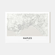 Naples, Italy Map Landscape Poster