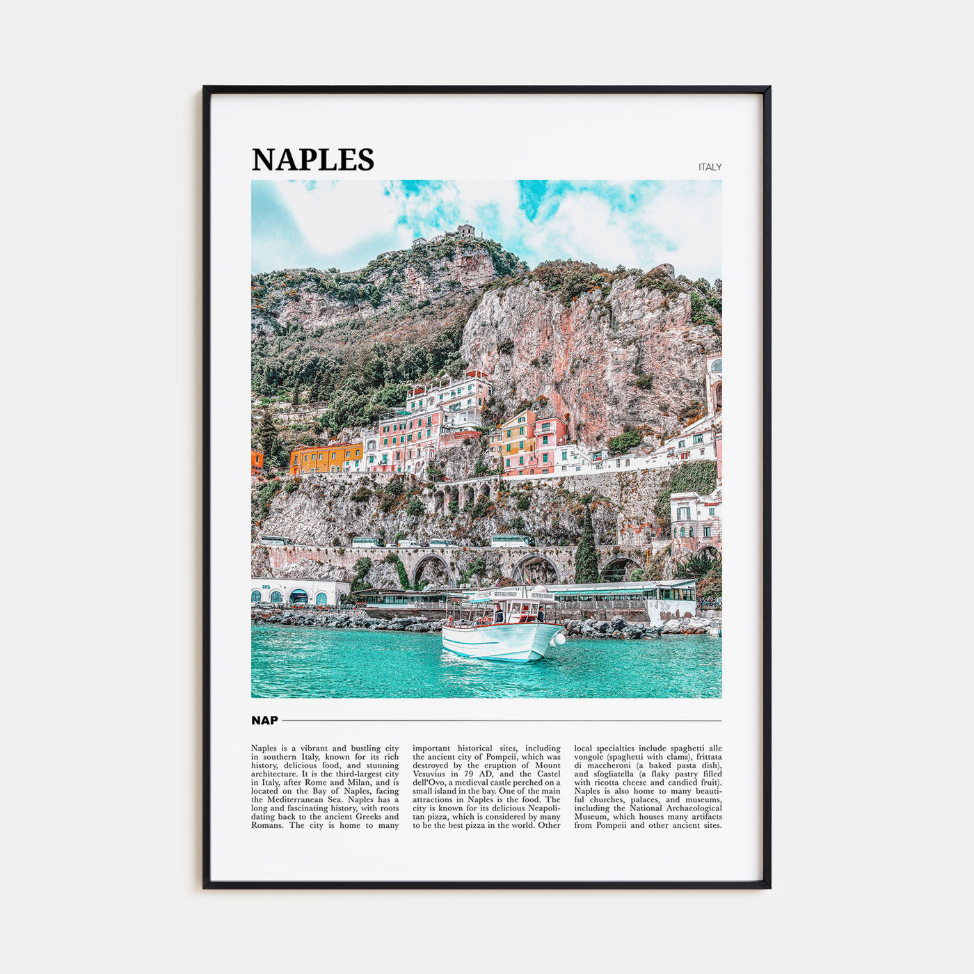 Naples, Italy Travel Color No 1 Poster