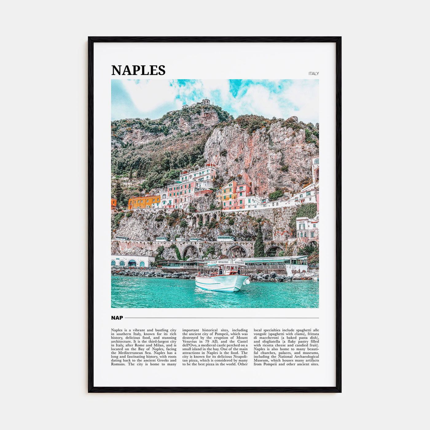 Naples, Italy Travel Color No 1 Poster
